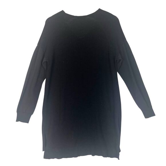 Eileen Fisher Merino Wool Tunic Sweater Womens XL Black V Neck Relaxed Basic - Picture 5 of 12